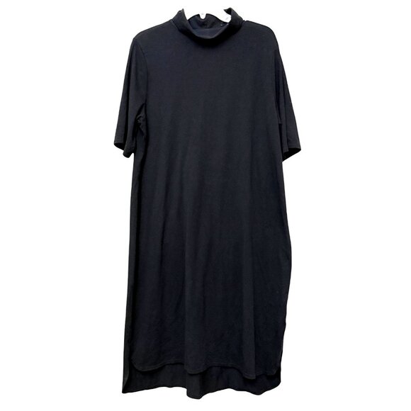 H by Halston Essentials Women's Black Hi-Lo Turtleneck Dress - Size: Large - Picture 2 of 7